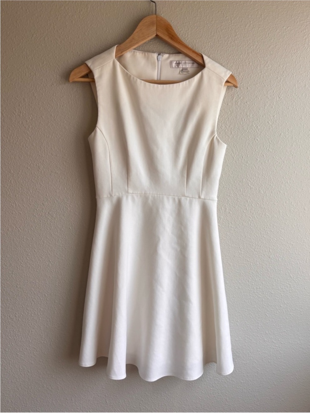 Cream Fit-and-Flare Dress